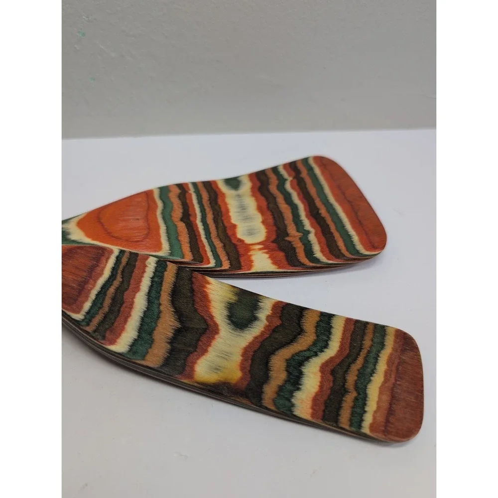 2 Spatulas Colorful Handmade Pakka Wood Kitchen Utensil‎ New